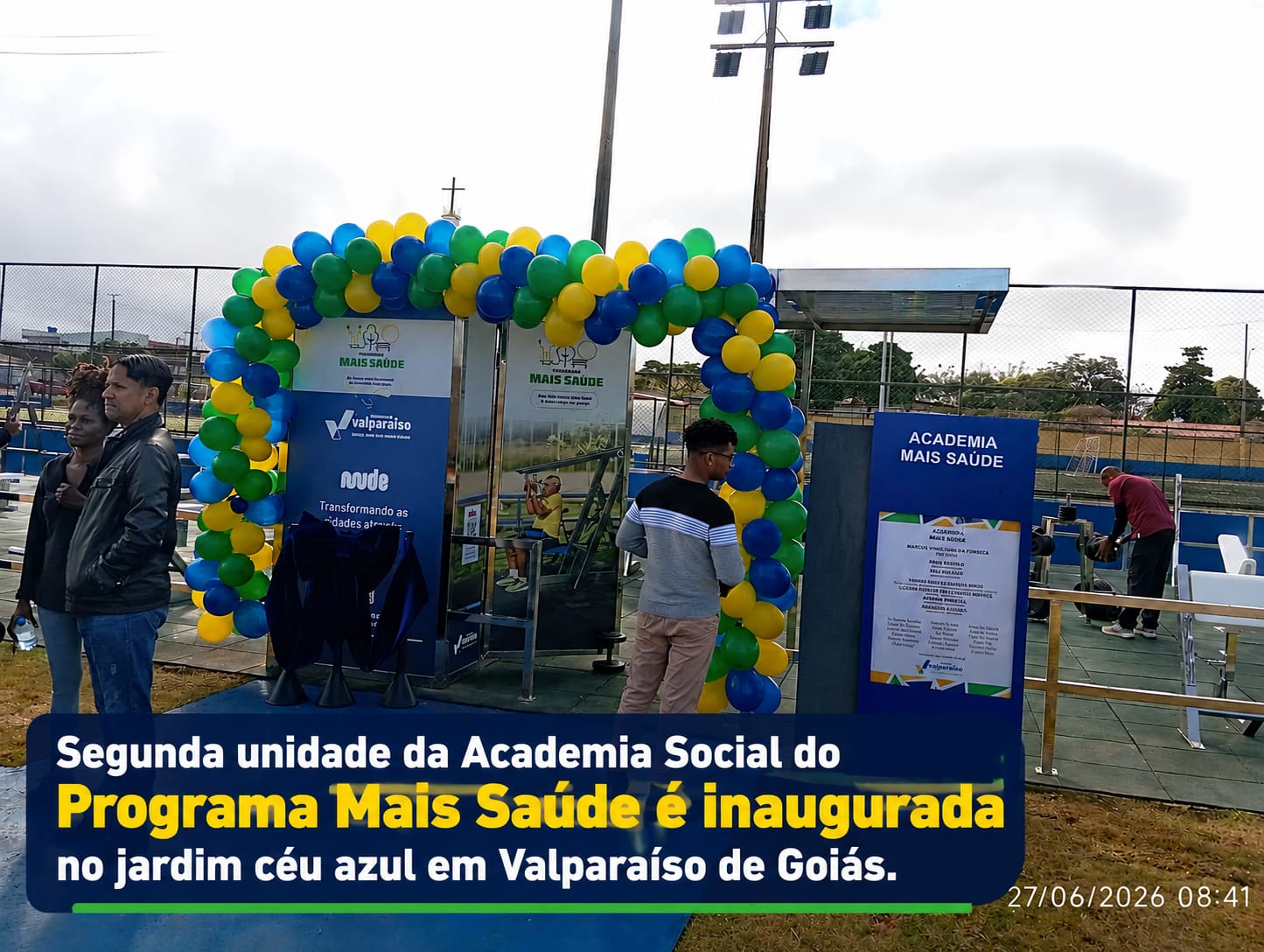 Segunda unidade da Academia Social do Programa Mais Saúde é inaugurada no Jardim Céu Azul em Valparaíso de Goiás