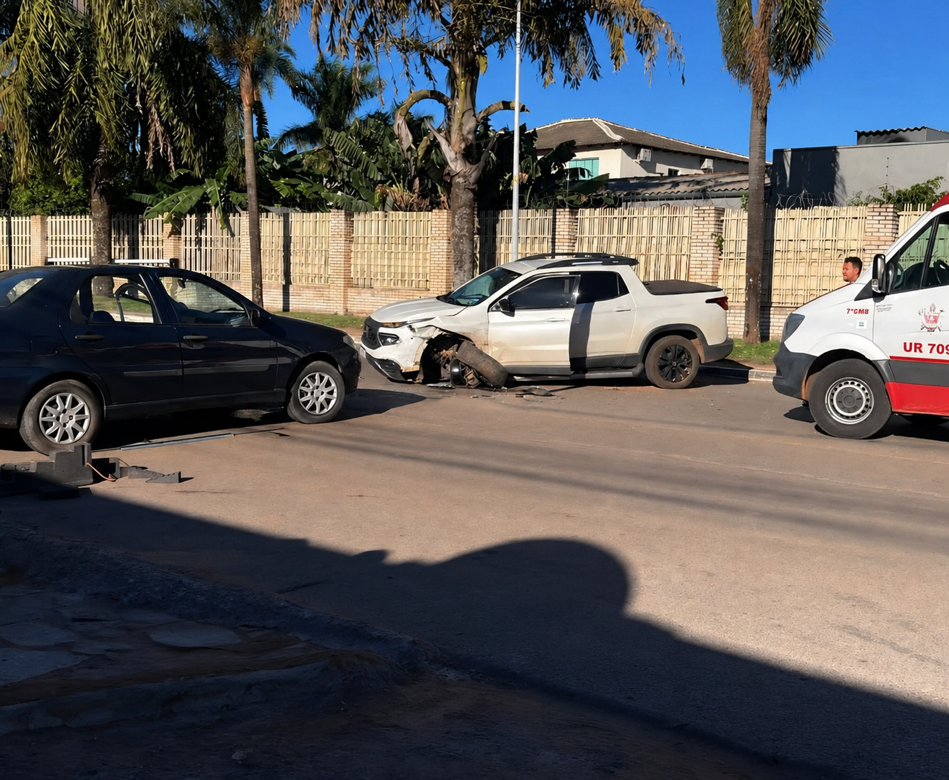 Acidente entre dois carros deixa um ferido em Ponte Alta Norte, no Gama