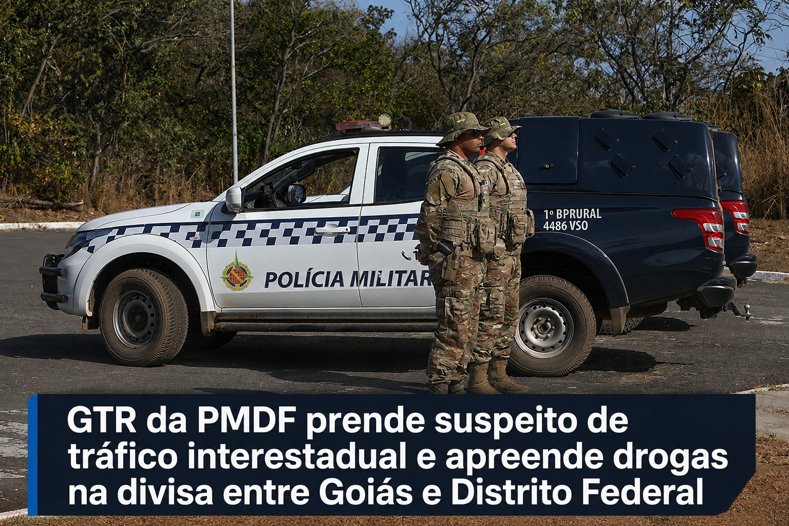 GTR da PMDF prende suspeito de tráfico interestadual e apreende drogas na divisa entre Goiás e Distrito Federal